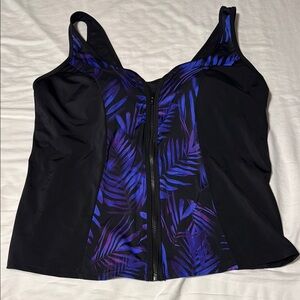 Swimsuits For All Black and Purple Swimsuit